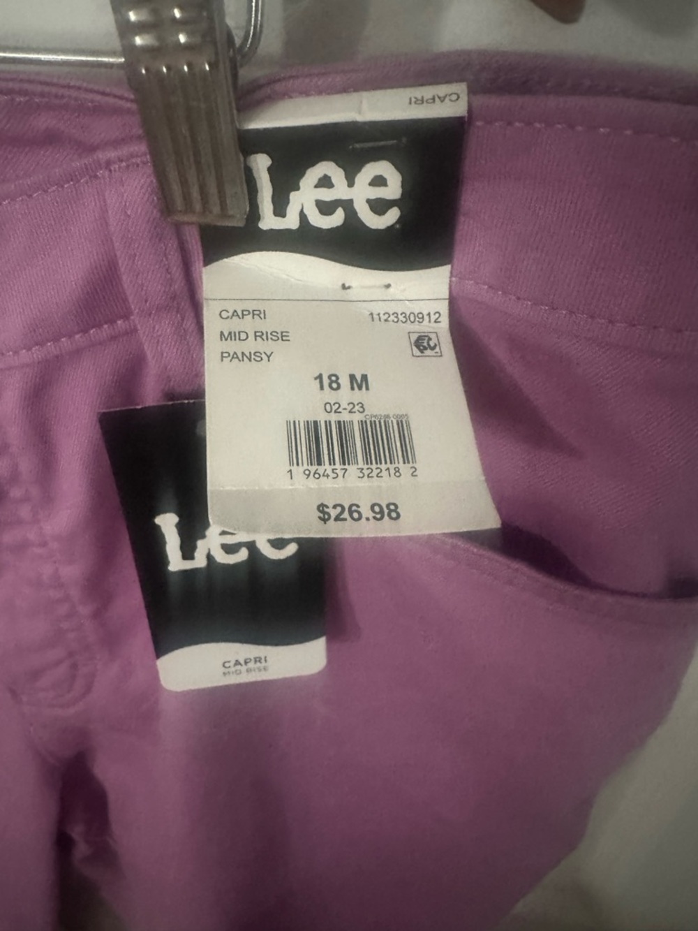 Lee Girls' Capri Pants in Pansy Purple